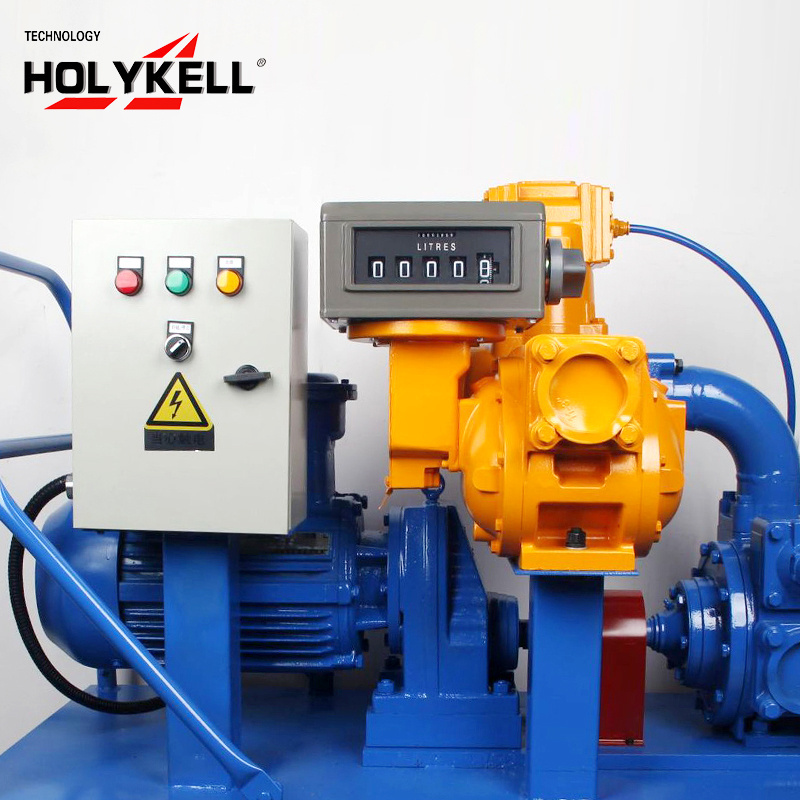 Holykell crude oil rotary positive displacement meter pd flow meter