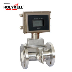 Holykell natural lpg gas turbine flow meter propane n2 nitrogen compressed air gas flow meter with LCD 4-20mA output