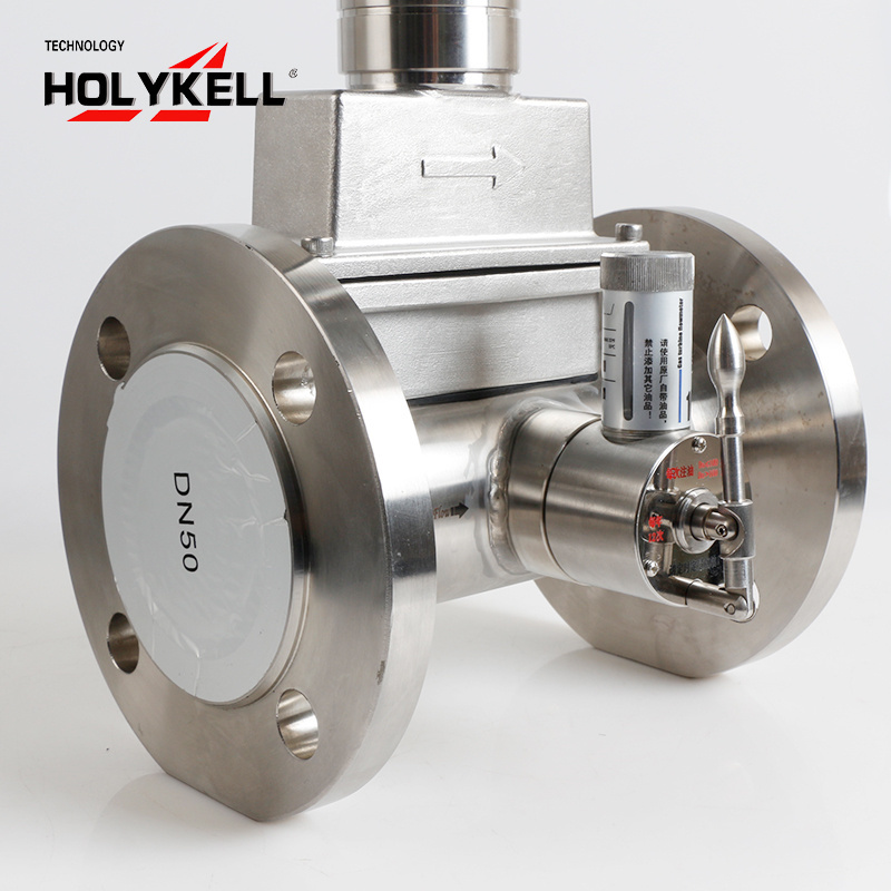 Holykell natural lpg gas turbine flow meter propane n2 nitrogen compressed air gas flow meter with LCD 4-20mA output