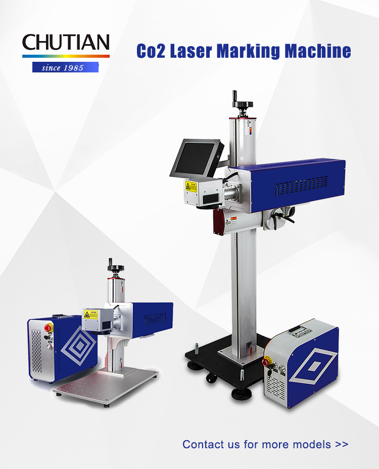 Co2 laser marking machine for logo serial number on plastic rubber wood and other nonmetal material logo maker machine