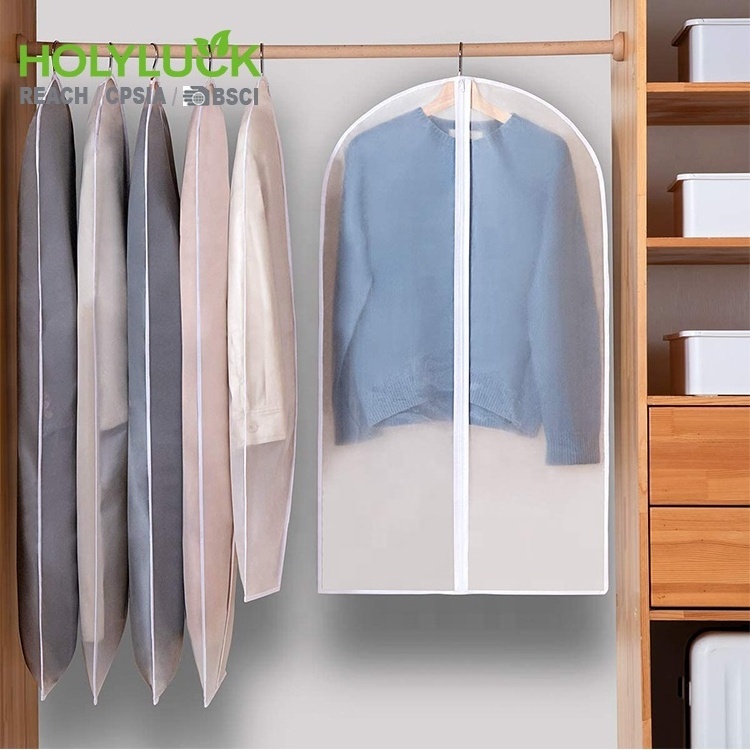 Hot Selling Simple and Modern Suit Dust Cover PEVA Transparent Storage Hanging Clothes Bag Designer Garment Bags