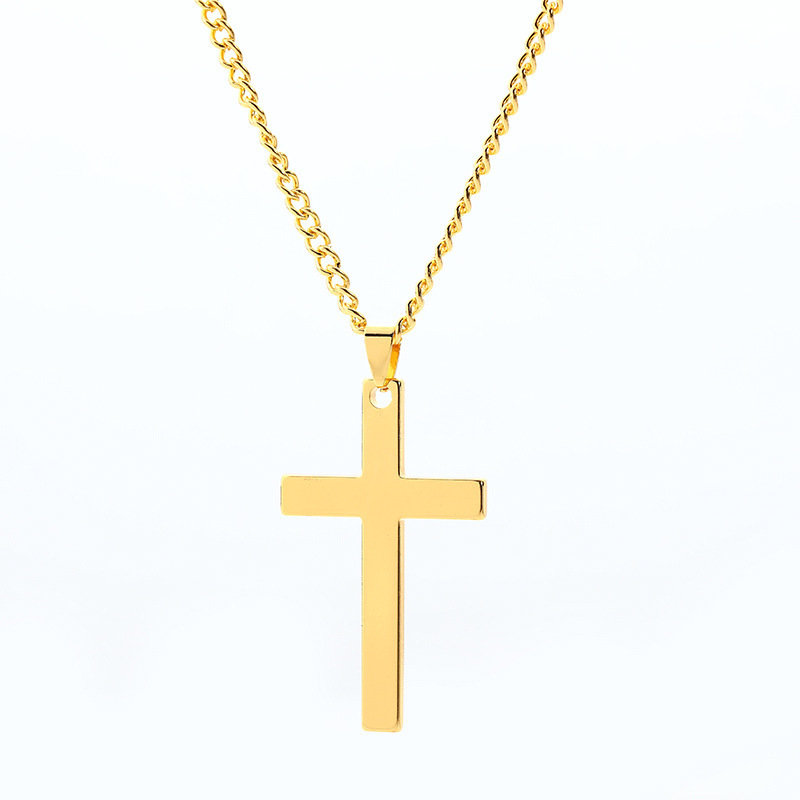 New fashion punk pendant jewelry blank non tarnish stainless steel cross necklace for men