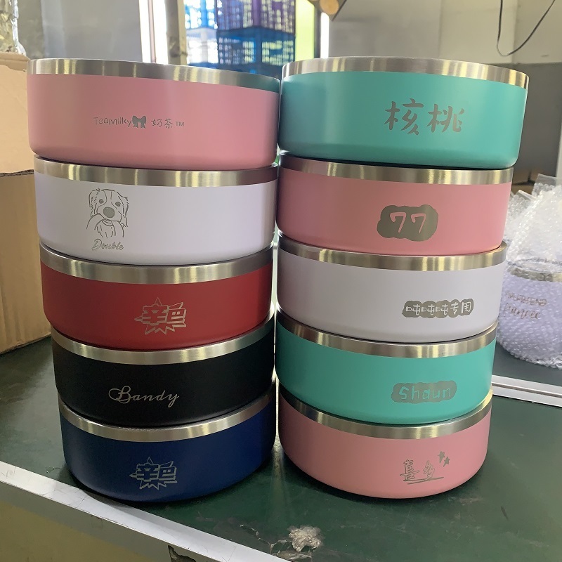 Wholesale Portable Travel Sublimation Custom Slow Eating Stainless Steel Pet Dog Water Bowls Feeding Dog Food Bowl