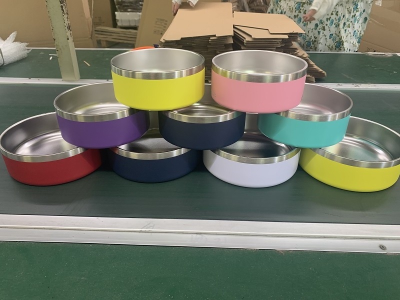 Wholesale Portable Travel Sublimation Custom Slow Eating Stainless Steel Pet Dog Water Bowls Feeding Dog Food Bowl