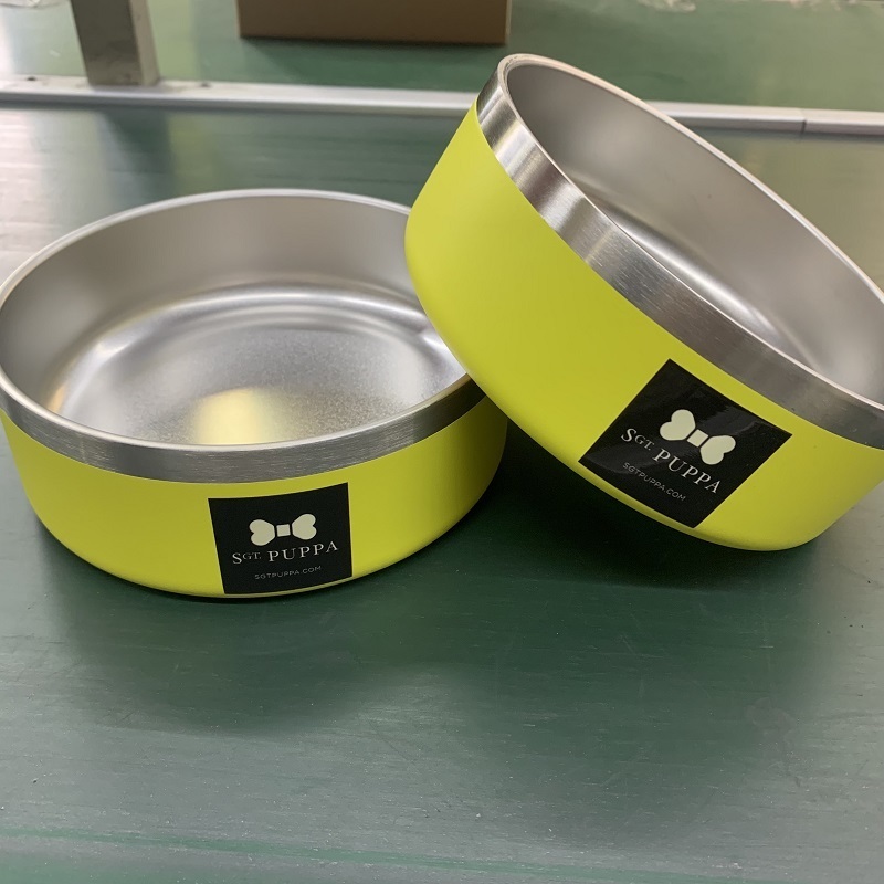 Wholesale Portable Travel Sublimation Custom Slow Eating Stainless Steel Pet Dog Water Bowls Feeding Dog Food Bowl