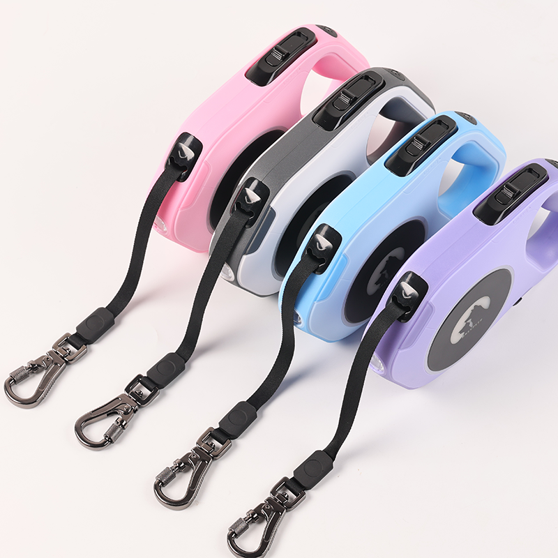 OKEYPETS Automatic Walking Heavy Duty Extent Long Nylon Slip Dog Lead LED Flash Light Retractable Pet Dog Leash