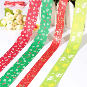 Custom Designed Polyester Christmas Present Gift Package Satin Grosgrain Ribbons For Bows