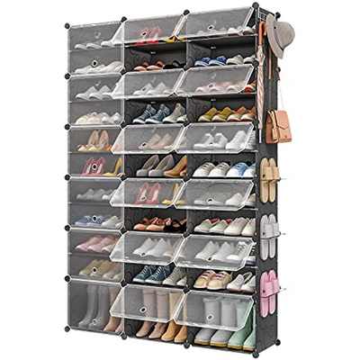 72 Pairs Shoe Rack Organizer Expandable Shoe Storage Cabinet Narrow Standing  Space Saver Shoe Rack