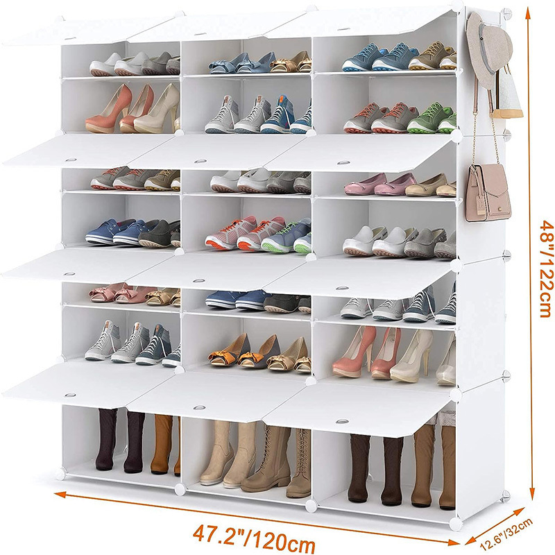 HOMA 48 Pairs Shoe Organizer cabinet 3 By 8 Tier Shoe Rack