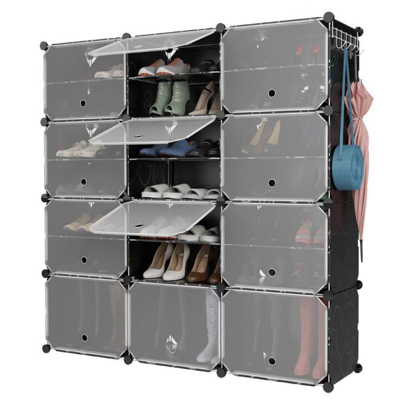 HOMA 48 Pairs Shoe Organizer cabinet 3 By 8 Tier Shoe Rack