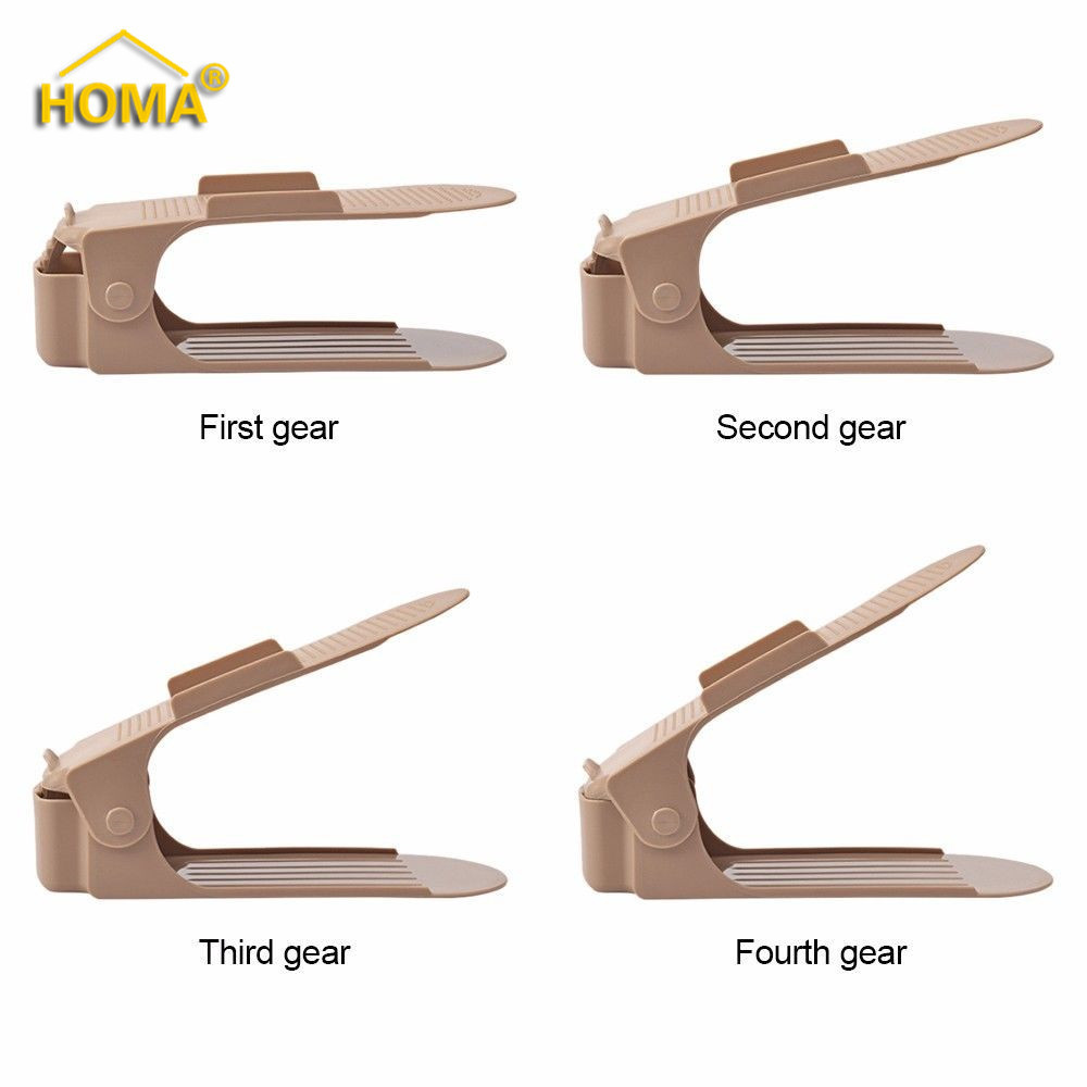 Adjustable Shoe Organizer Space Saving Plastic Shoe Slots for Home