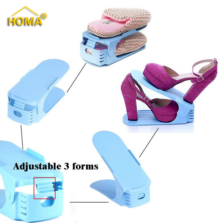 Adjustable Shoe Organizer Space Saving Plastic Shoe Slots for Home