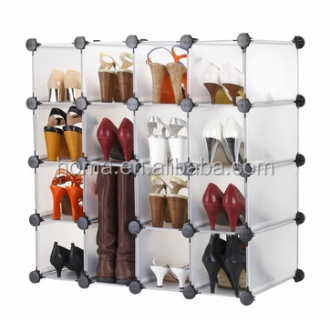 Modern dust cover plastic shoe rack pink