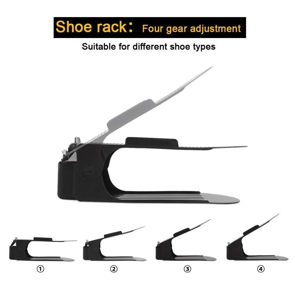 Colorful adjustable shoe slot organizer, space saver shoe holder, durable shoe stacker