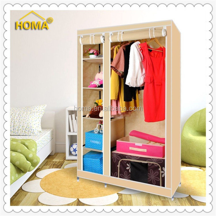 Bedroom easy assemble modern style wardrobe with non woven cover