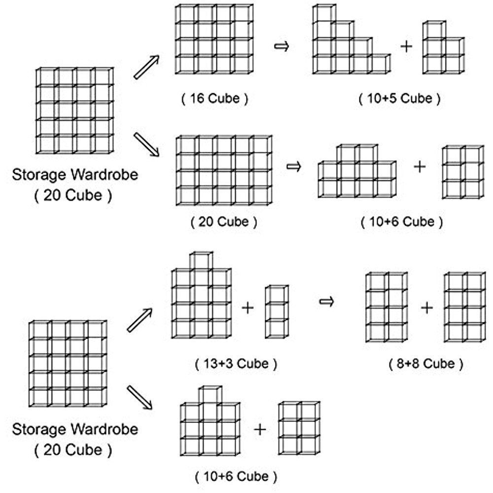 Interlocking stackable metal wire cube storage for clothes