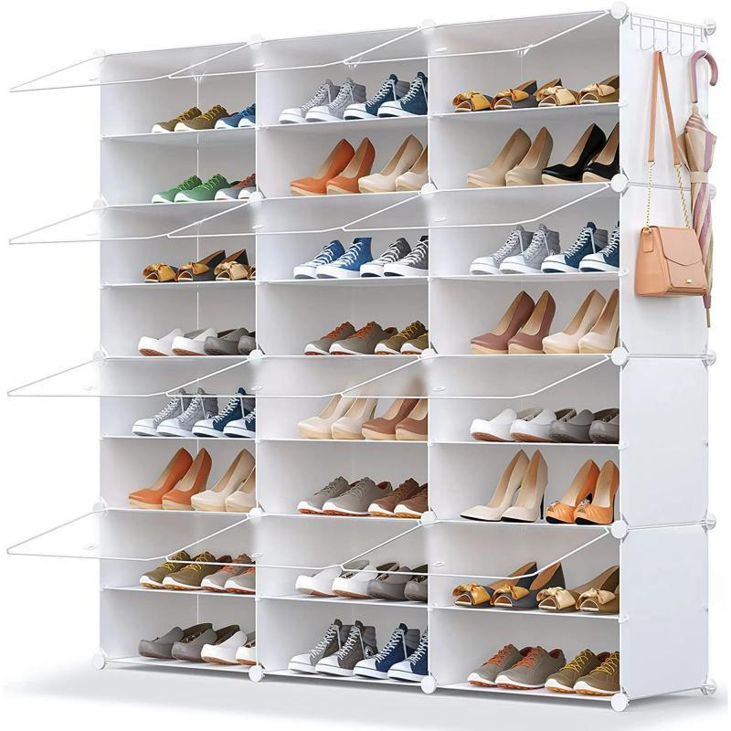 48 Pairs Shoe Rack Organizer for Closet Shoe Cabinet with Door Shoe Shelves for Closet