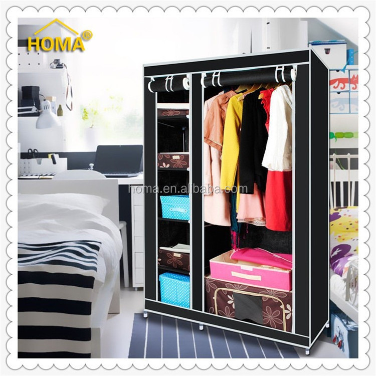 Bedroom easy assemble modern style wardrobe with non woven cover