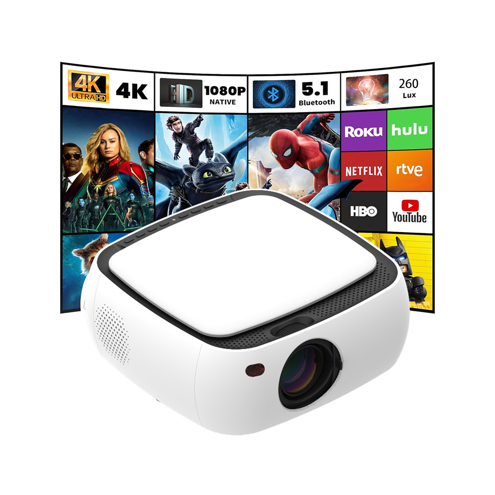 C300 White 260 Ansi Lumen 4K Proyector Portable Mini Android 9 Lcd Smart Projector Portable Home Theater Mini Pocket Projector