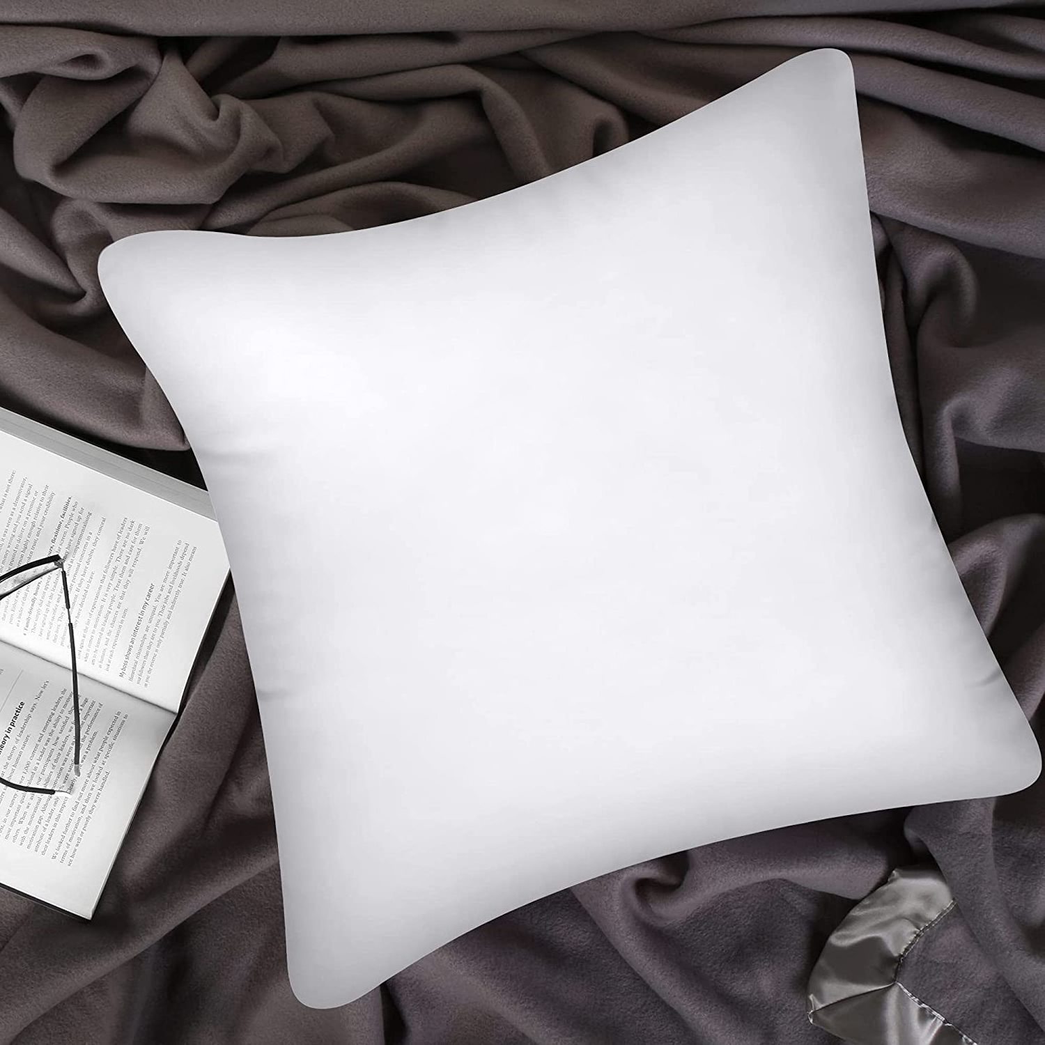 Upgraded Down Alternative Pillow Stuffer for Decorative Couch Sofa White Square Inner Cushion Pillows 45x45 cm Oeko-tex 100