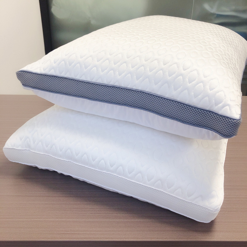 2023 New Home Hotel Pillow 300 gsm Airflow Cooling Fabric Washable 1500grms  3cm Gusset Microfiber Silk Filled Cool Pillow