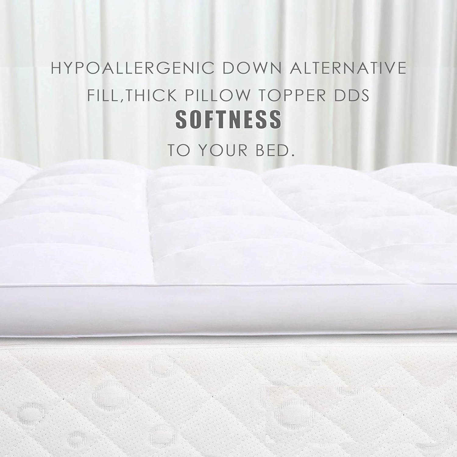 Mattress Pad Thick, King Thick Pillowtop Topper Mattress Cover Quilted Fitted Mattress Pad