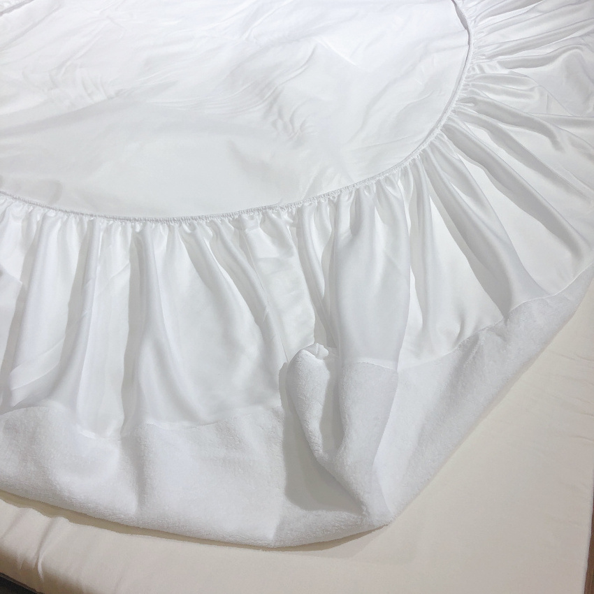 Big OEM order service Middle East Manufacture Supplier Fleece Polyester Cover Double Size  Waterproof Mattress Protector