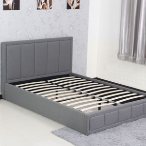 Hot Sales Classic Gray Platform Upholstered Wooden Bed Frame And Extra Large Storage Space Suitable For Various Styles