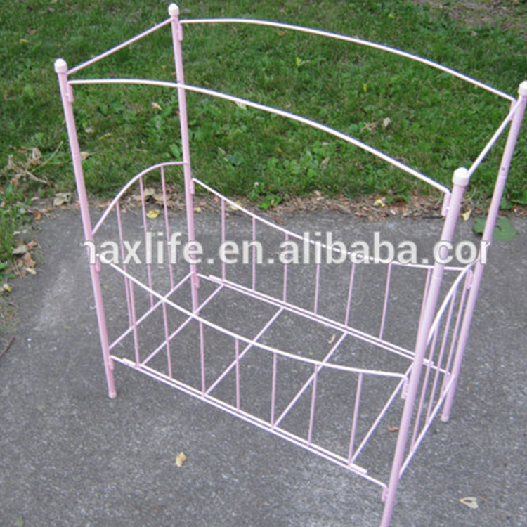 New design easy assembly furniture vintage metal canopy doll pink canopy bed /pet bed/dog bed