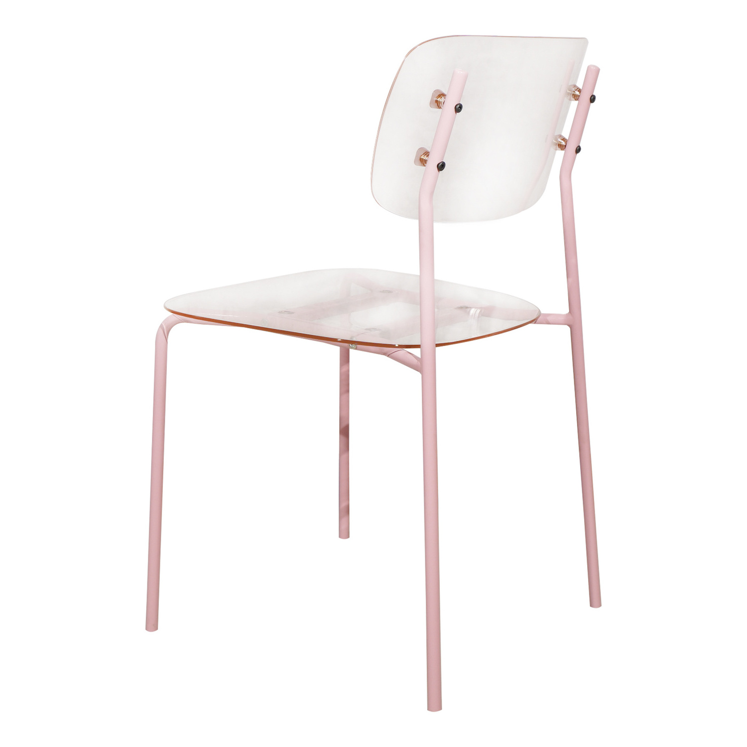 Modern Simple Pink Clear Acrylic Dining Room Cafe Chairs Transparent Plastic Dining Chair