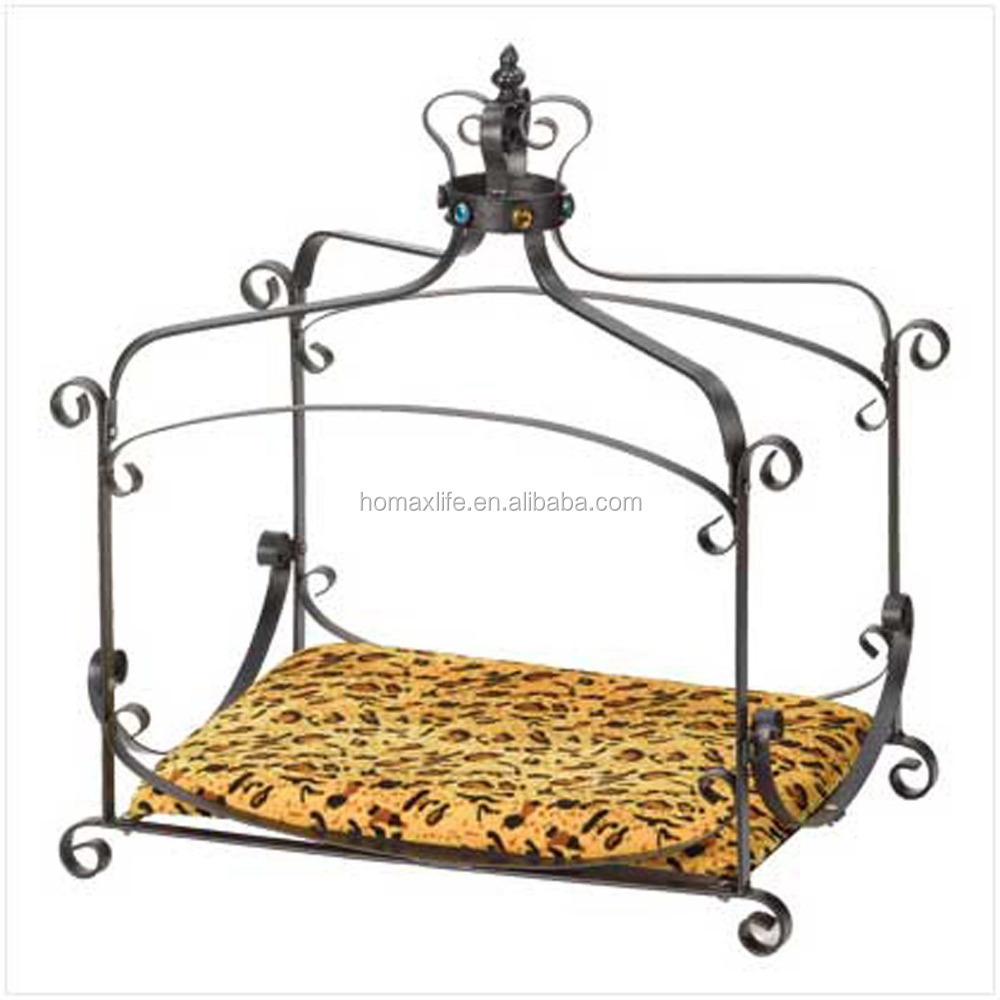 hot sell customized newest design wrought iron canopy pet bed luxury comfortable  cat dog bed