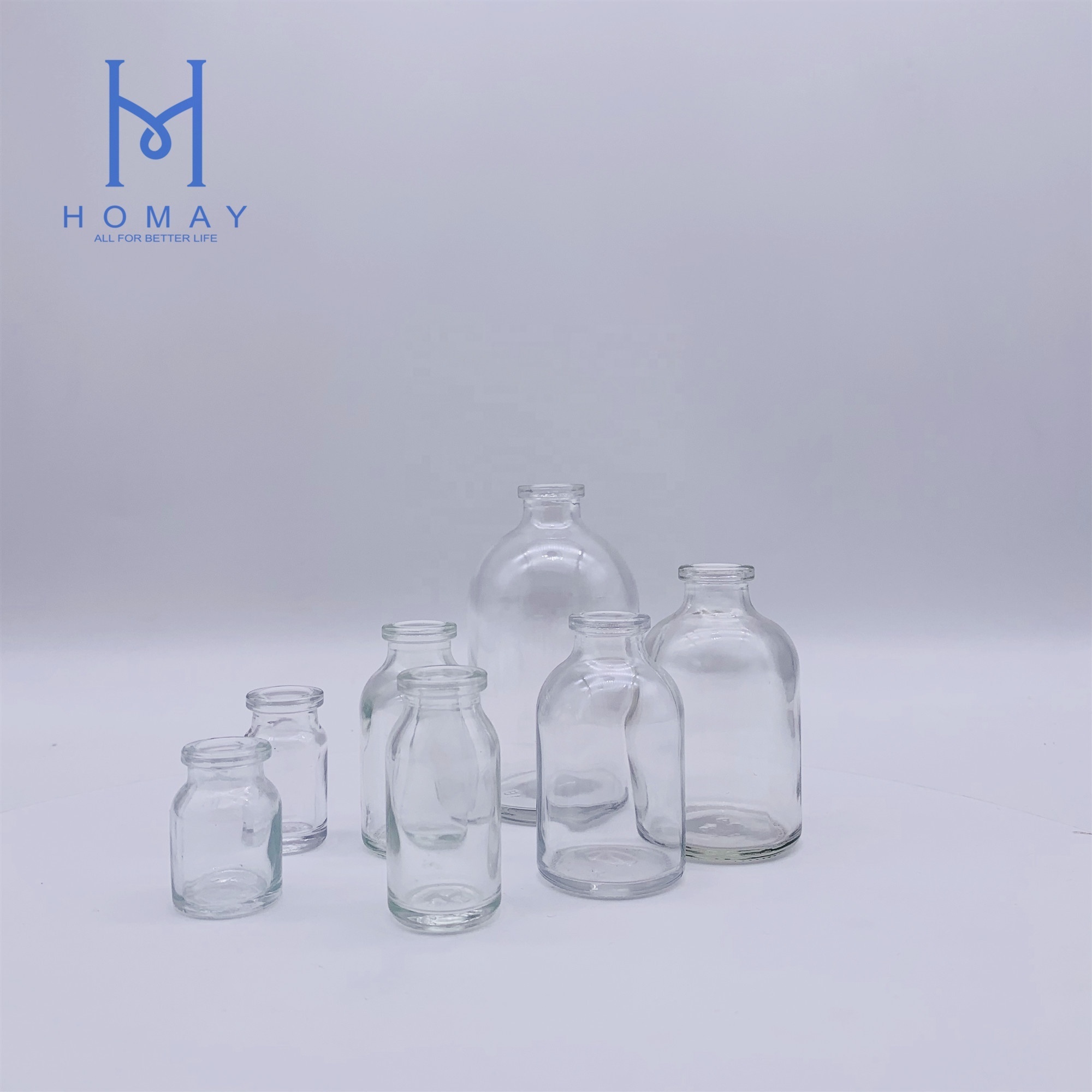 Wholesale Pharmaceutical 5ml 7ml 8ml 10ml 15ml 20ml 30ml 50ml 100ml Clear molded sterile glass injection vials for antibiotics