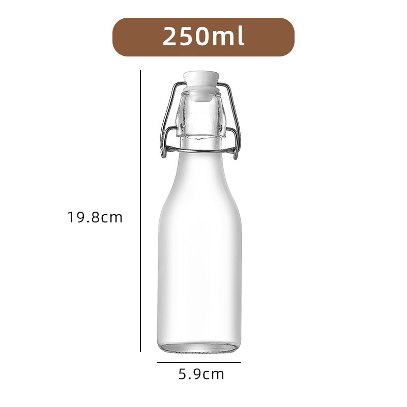 HOMAY packaging 60ml 100ml 150ml 250ml clear drink beer wine water glass  bottle with airtight stopper cap