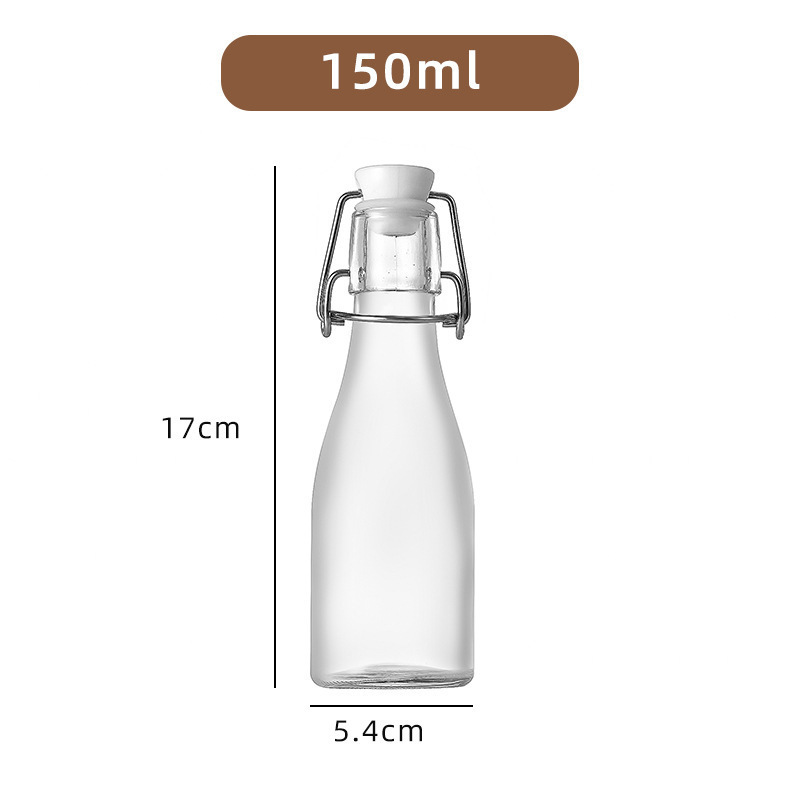 HOMAY packaging 60ml 100ml 150ml 250ml clear drink beer wine water glass  bottle with airtight stopper cap