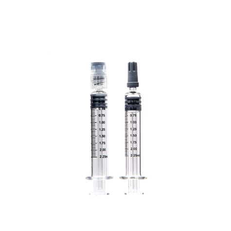 Luer lock standard glass syringe for cosmetic 2.25ml