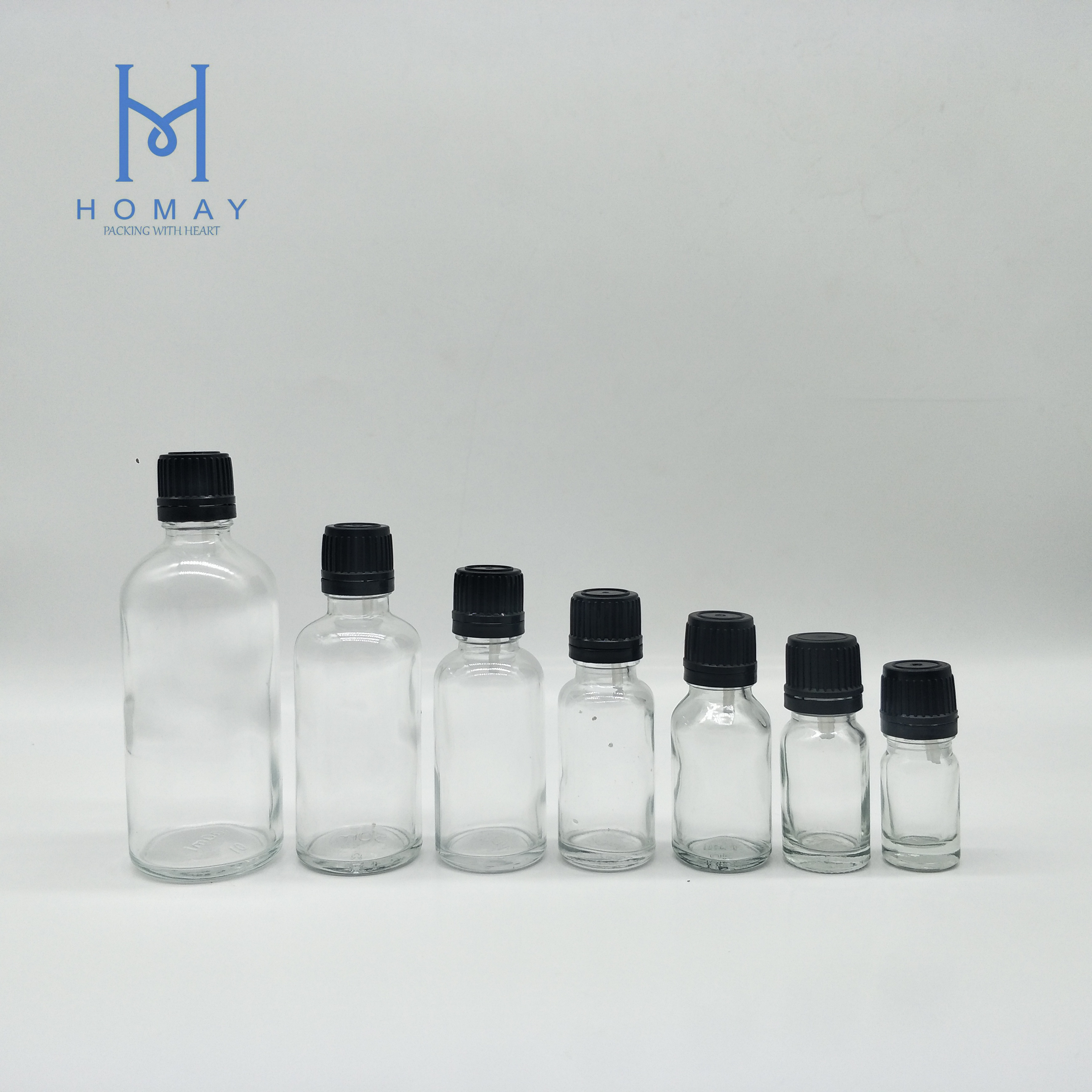 5ml 10ml 15ml 20ml 30ml 50ml 100ml clear essential oil bottle dropper glass bottle for cosmetic