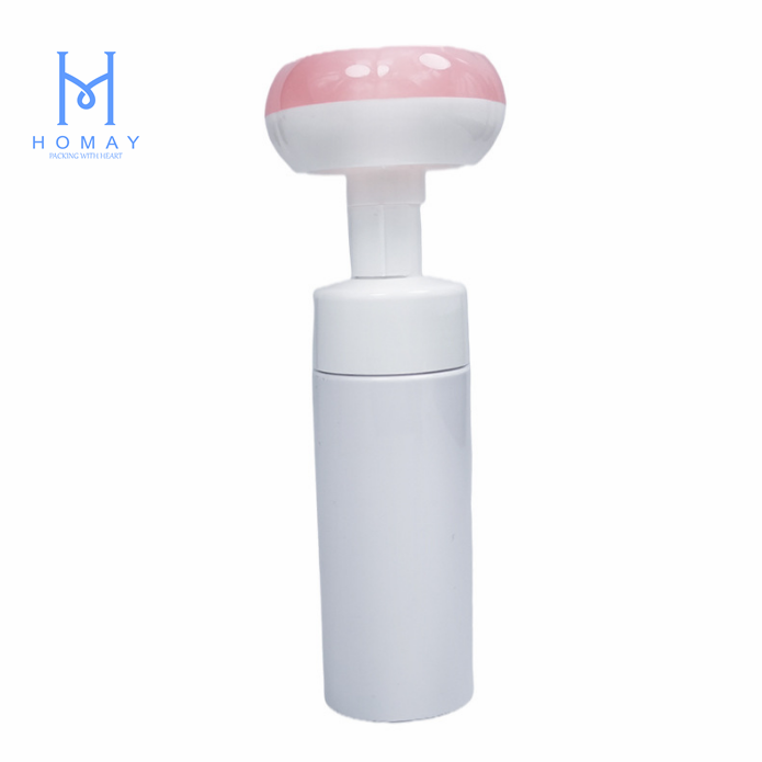 Homay packaging best price flower shape 200 ml PET Plastic Foam Dispenser facial cleanser bottle