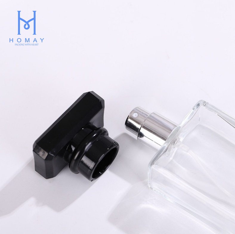 30ml 50ml square perfume bottle transparent  black glass bottle cosmetics  empty bottle