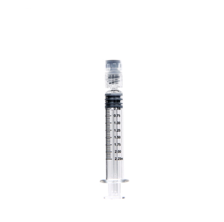 Luer lock standard glass syringe for cosmetic 2.25ml