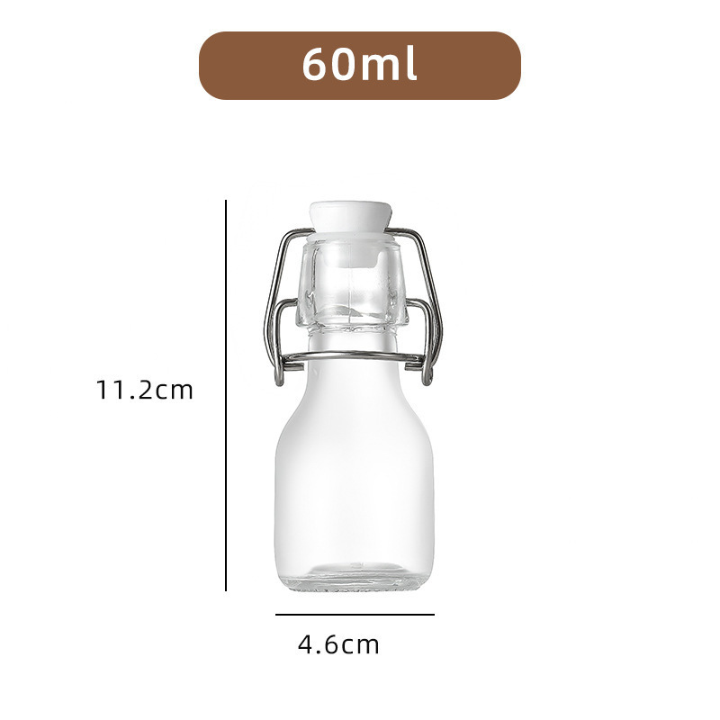 HOMAY packaging 60ml 100ml 150ml 250ml clear drink beer wine water glass  bottle with airtight stopper cap