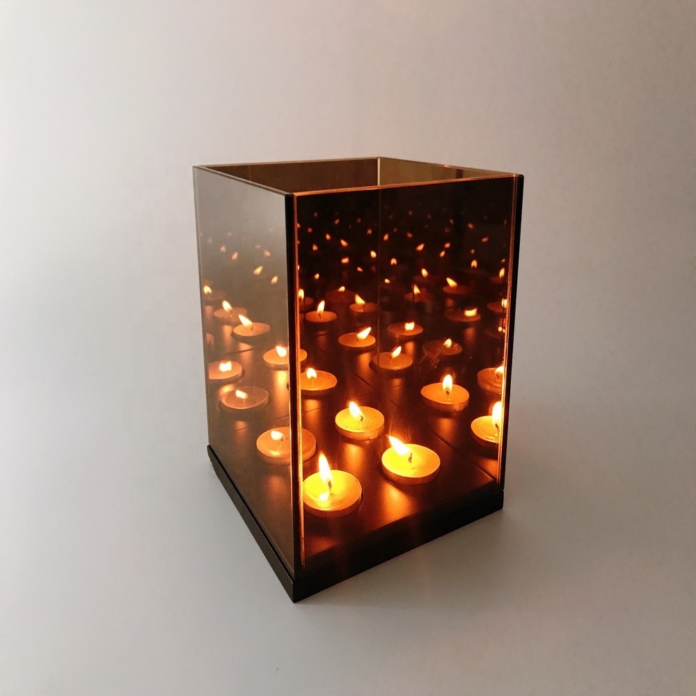 wholesale infinity glass tealight candle holders with 4 lights