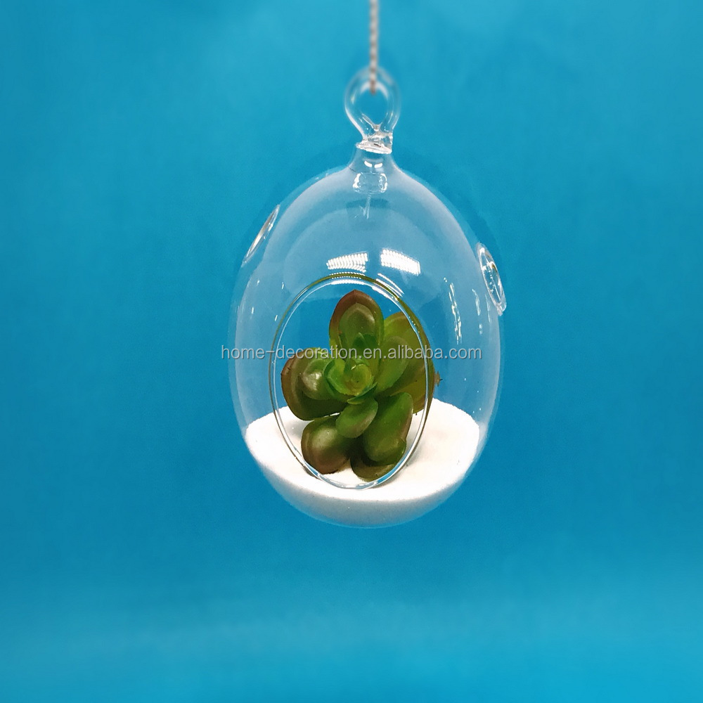 wholesale glass hanging balls with 2 small holes for flowers