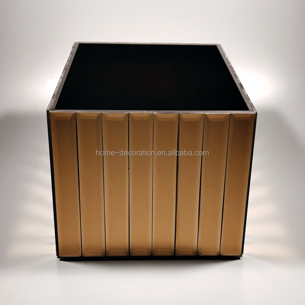 wholesale wedding brown mirror cube vase with low moq