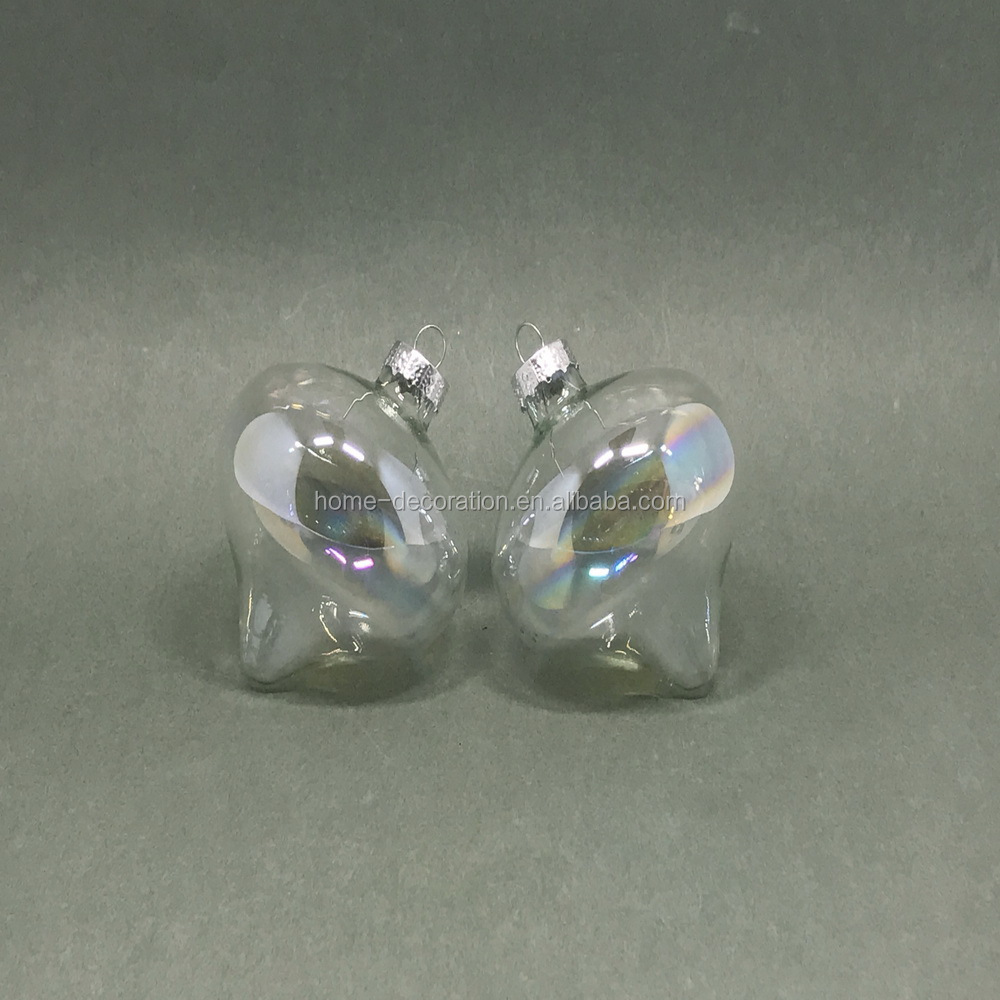 gay iridescent clear glass teardrop ornaments