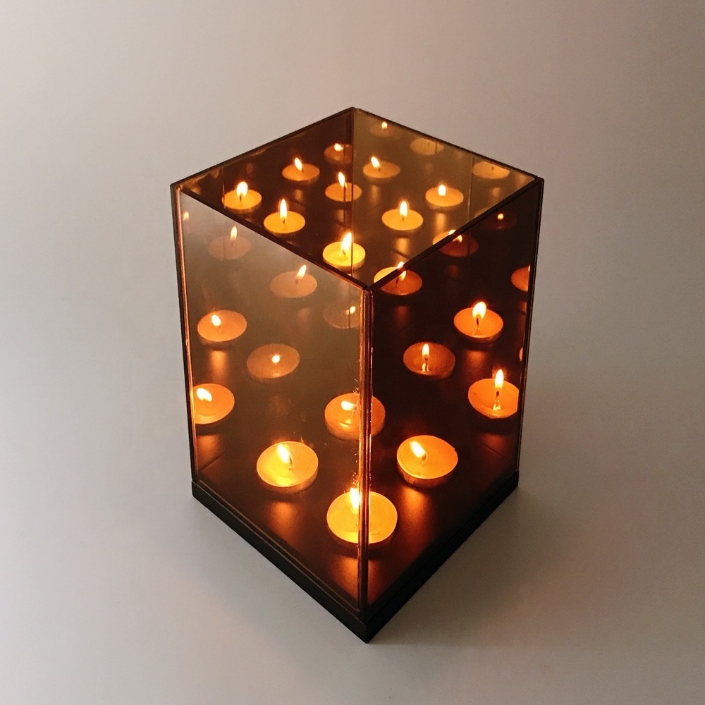 wholesale infinity glass tealight candle holders with 4 lights