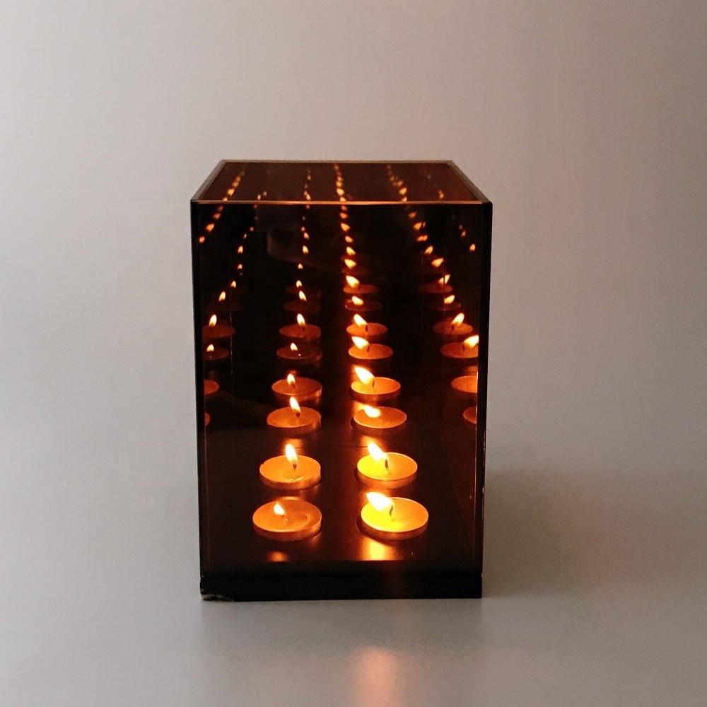 wholesale infinity glass tealight candle holders with 4 lights