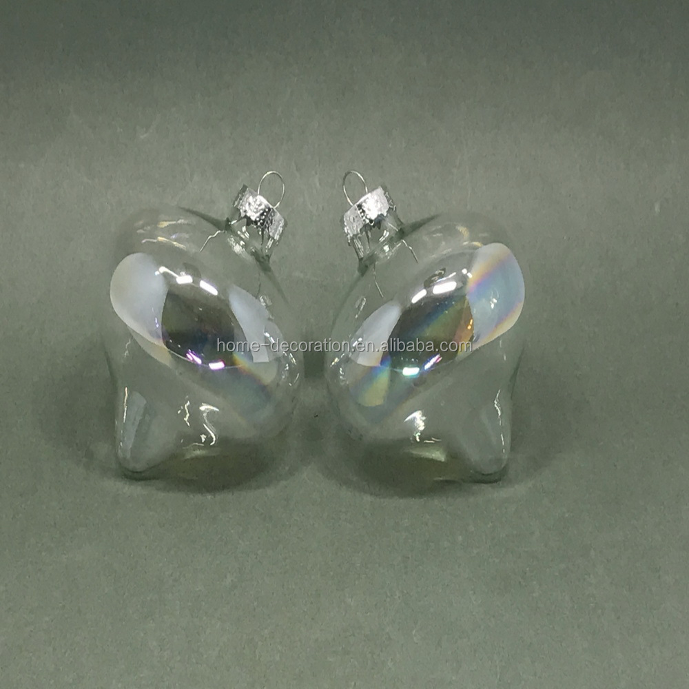 gay iridescent clear glass teardrop ornaments