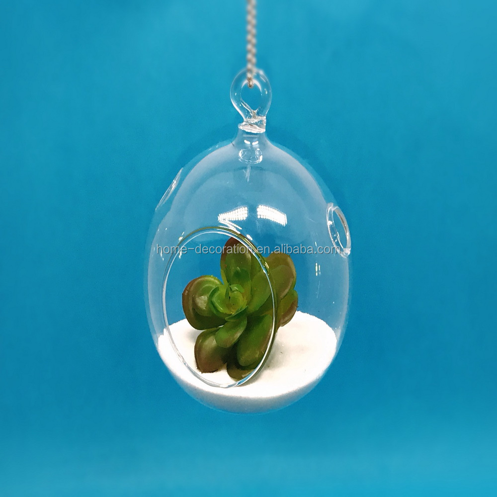 wholesale glass hanging balls with 2 small holes for flowers