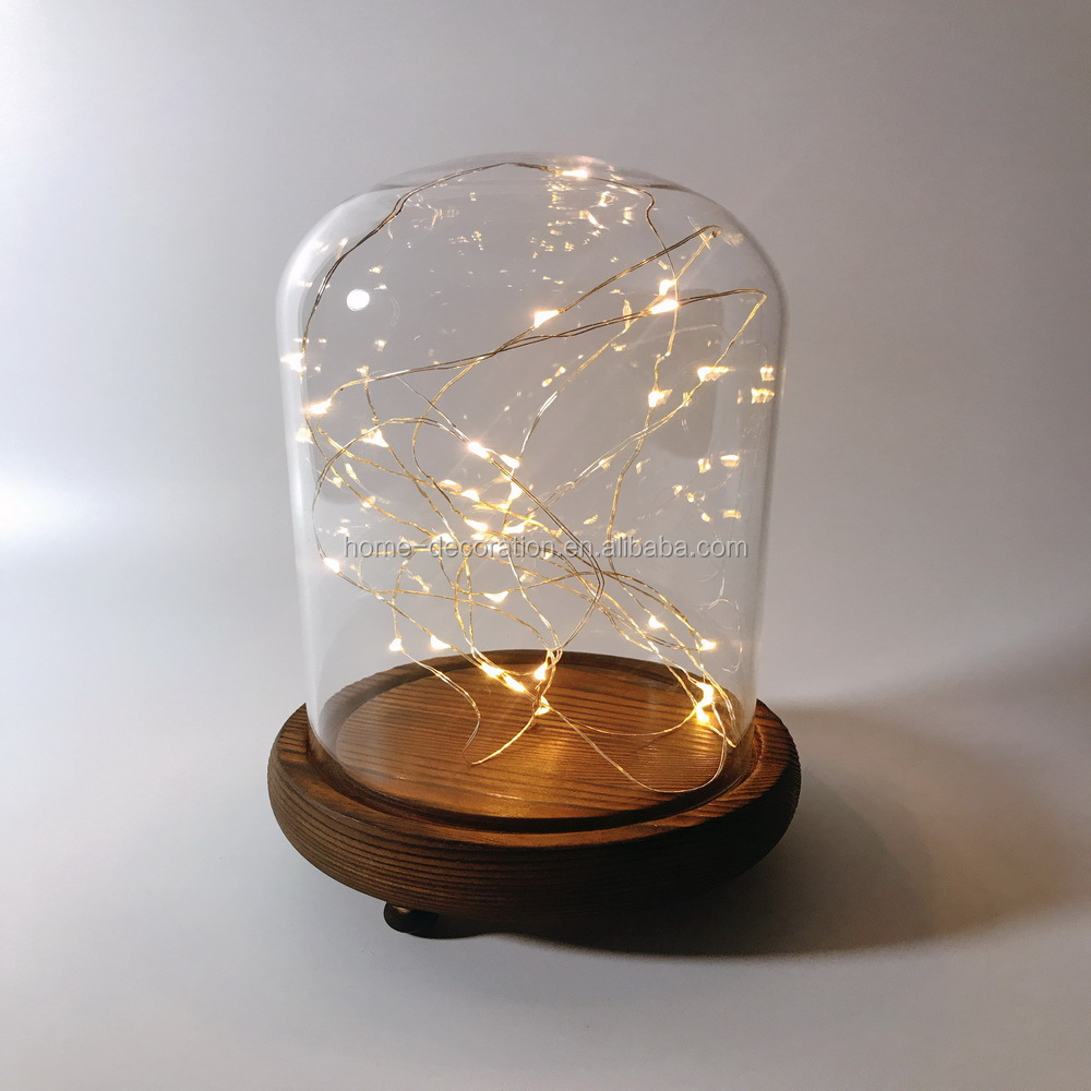 Bell Jar Small Glass Dome with Wood base \\ Taxidermy Glass Butterfly Dome \\ Display Tall Decorative Clear