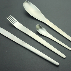 2021 New Simple Design Matte Stainless Steel Cutlery Satin Inox European Style Dining Knife Fork Spoon Set